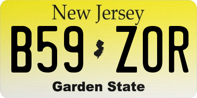 NJ license plate B59ZOR