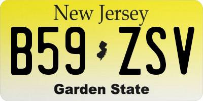 NJ license plate B59ZSV