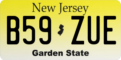 NJ license plate B59ZUE