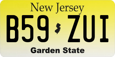 NJ license plate B59ZUI