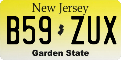 NJ license plate B59ZUX