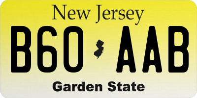NJ license plate B60AAB