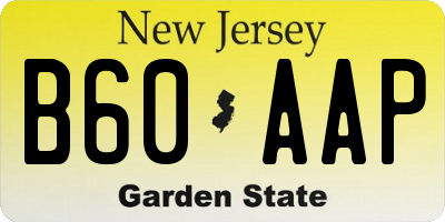 NJ license plate B60AAP