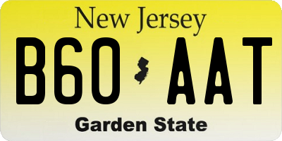 NJ license plate B60AAT