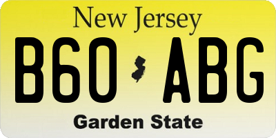 NJ license plate B60ABG