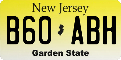 NJ license plate B60ABH