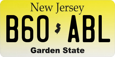 NJ license plate B60ABL