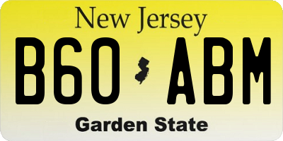 NJ license plate B60ABM