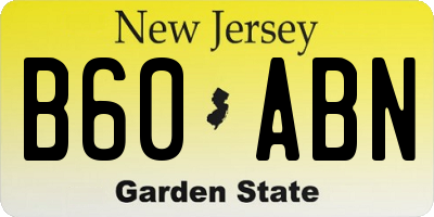 NJ license plate B60ABN