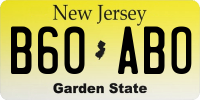 NJ license plate B60ABO