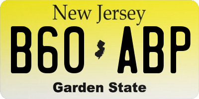 NJ license plate B60ABP