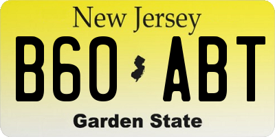 NJ license plate B60ABT
