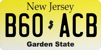 NJ license plate B60ACB