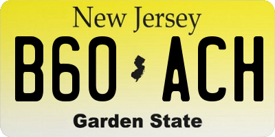 NJ license plate B60ACH