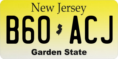 NJ license plate B60ACJ