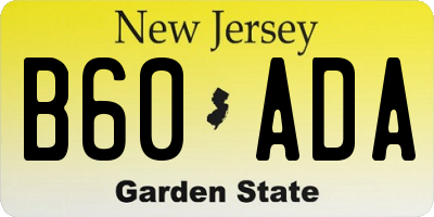 NJ license plate B60ADA