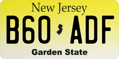NJ license plate B60ADF