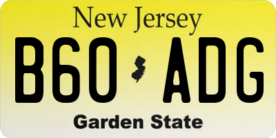 NJ license plate B60ADG