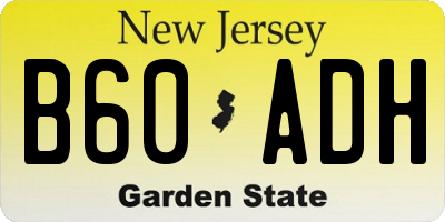 NJ license plate B60ADH