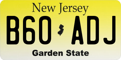 NJ license plate B60ADJ