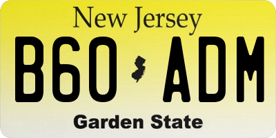 NJ license plate B60ADM