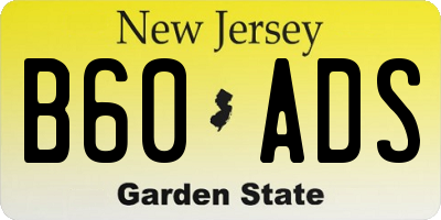 NJ license plate B60ADS