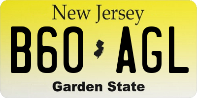 NJ license plate B60AGL