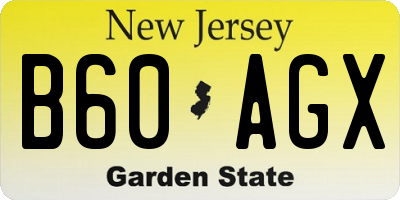 NJ license plate B60AGX