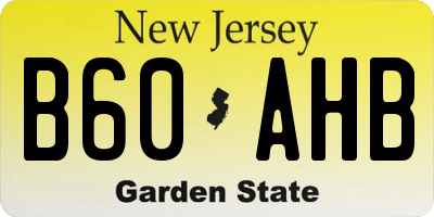 NJ license plate B60AHB