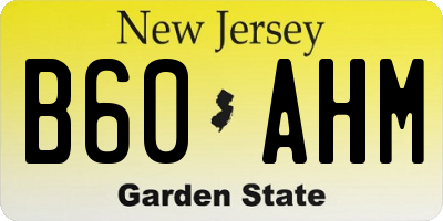 NJ license plate B60AHM