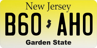 NJ license plate B60AHO