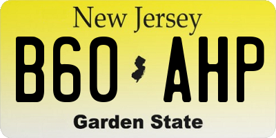 NJ license plate B60AHP
