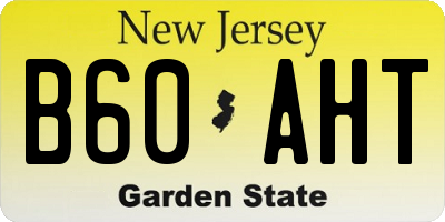 NJ license plate B60AHT