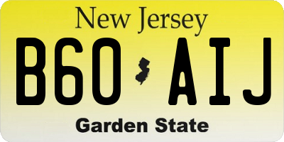 NJ license plate B60AIJ