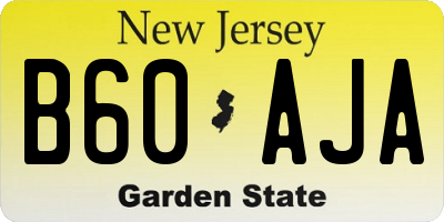 NJ license plate B60AJA