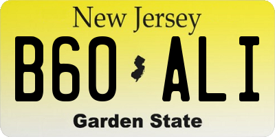 NJ license plate B60ALI