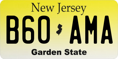 NJ license plate B60AMA