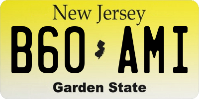 NJ license plate B60AMI