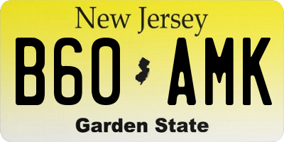 NJ license plate B60AMK