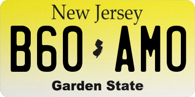 NJ license plate B60AMO