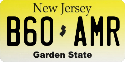 NJ license plate B60AMR