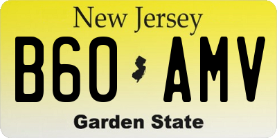 NJ license plate B60AMV