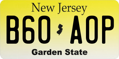 NJ license plate B60AOP