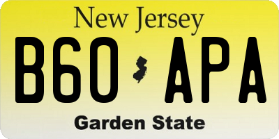 NJ license plate B60APA