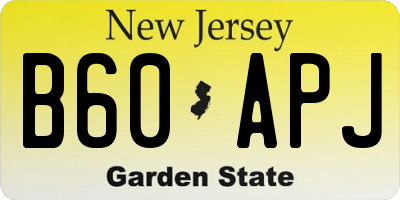 NJ license plate B60APJ