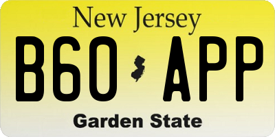 NJ license plate B60APP