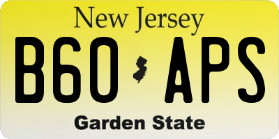 NJ license plate B60APS