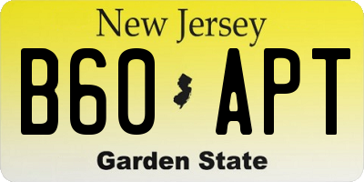 NJ license plate B60APT