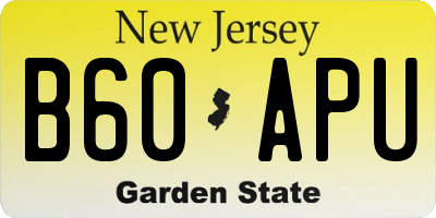NJ license plate B60APU