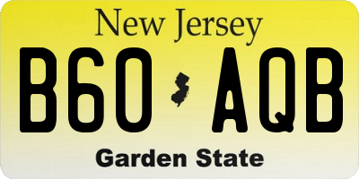 NJ license plate B60AQB